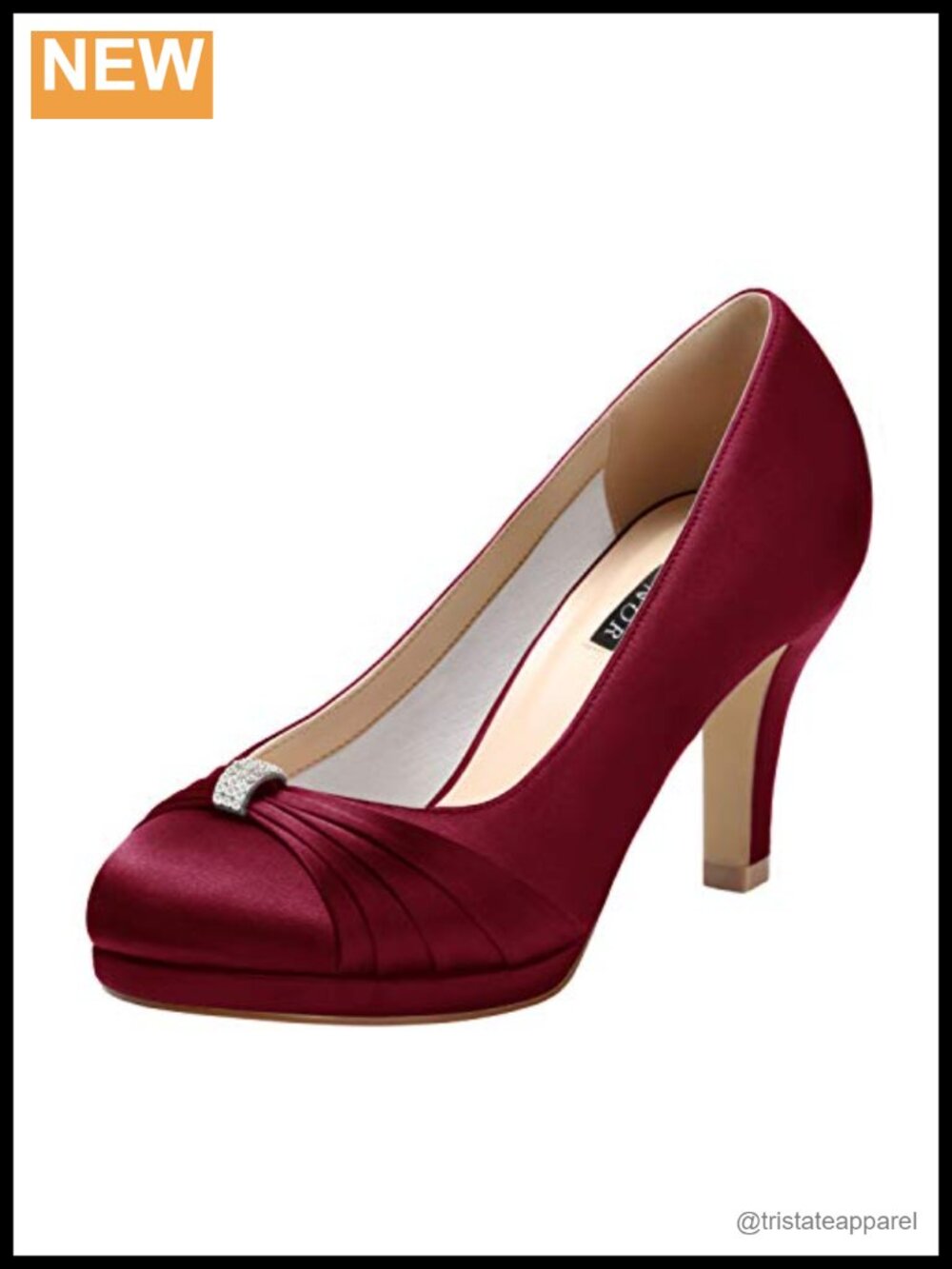 Comfortable Mid Heel Pumps Closed Toe Satin Evening Prom Wedding Shoes